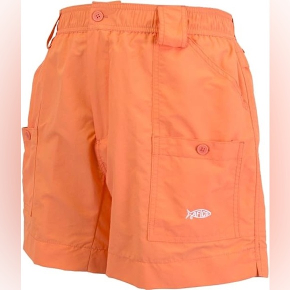 AFTCO Size 44 Nylon Outdoor Fishing Shorts in Tangerine Orange - Picture 1 of 8